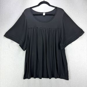 Old Navy Top Women's XXL Black Dressy Tee Shirt Babydoll Whimsygoth Boho Witchy